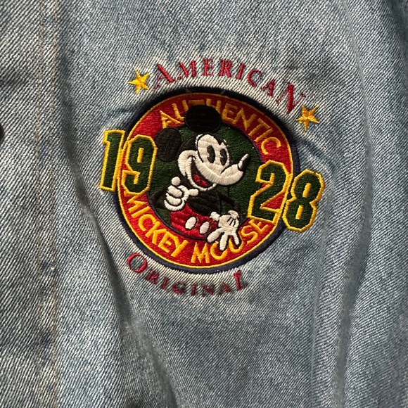 Vintage Denim and Tan MICKEY/Disney Varsity Jacket - Picture 3 of 7